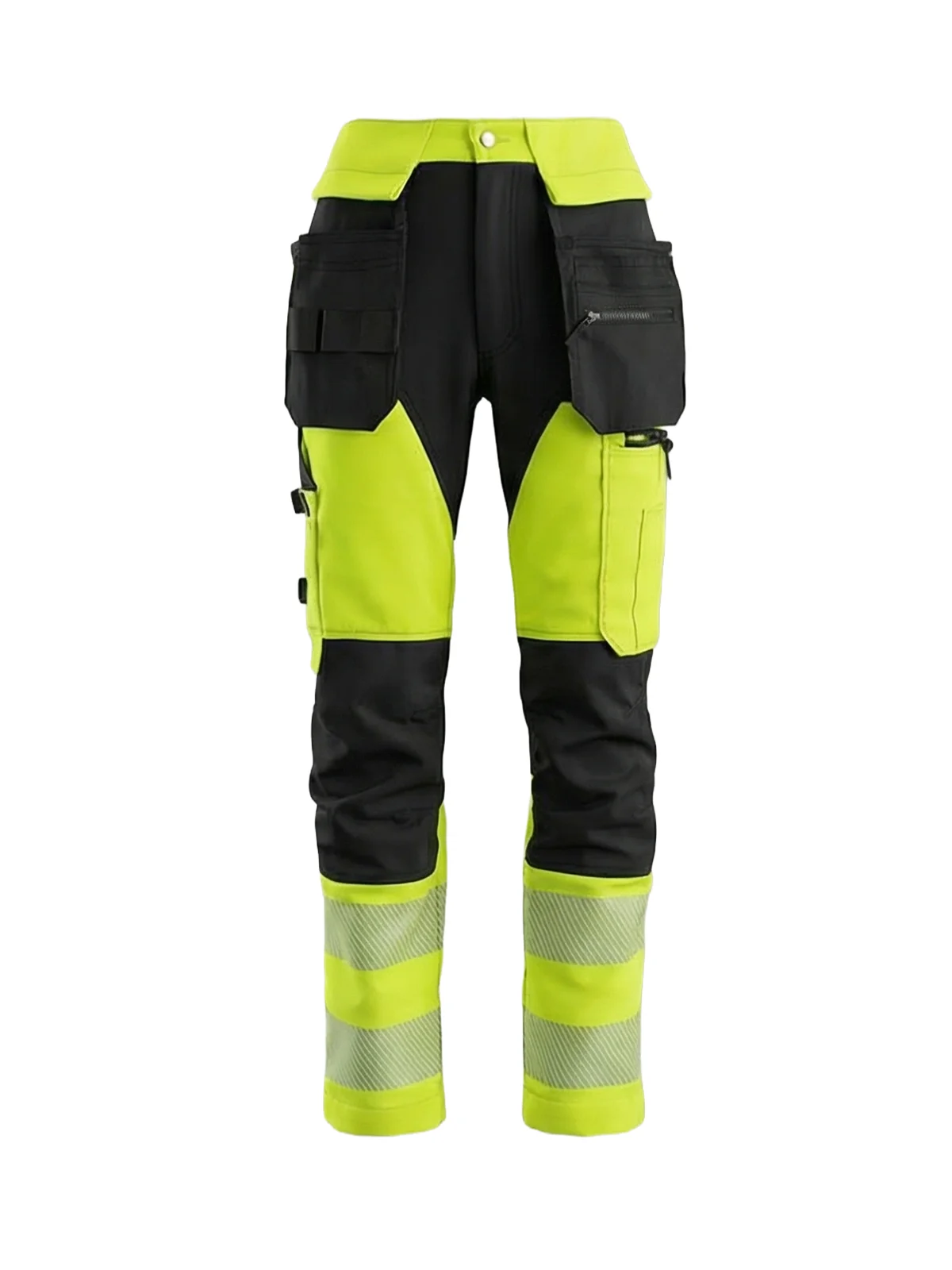 Trousers with elastic details MASHUP PLUS Hi-vis Class 1