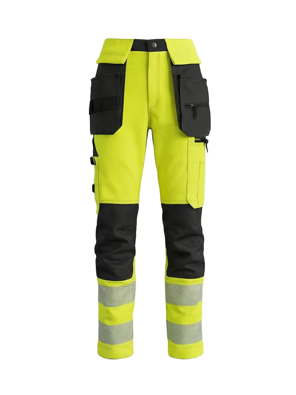 Trousers with elastic details MASHUP PLUS Hi-vis Class 2